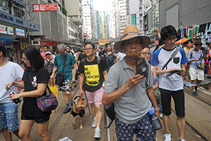 Annual protest march, Hennessy Road, Wanchai, 1 July 2016