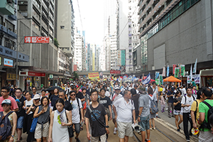 Annual protest march, Hennessy Road, Wanchai, 1 July 2016