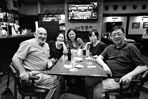 Meeting with friends at the United Services Recreation Club, Kowloon, 7 July 2016