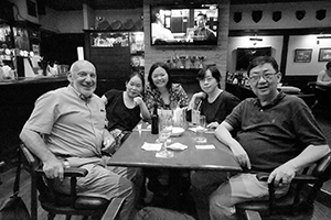 Meeting with friends at the United Services Recreation Club, Kowloon, 7 July 2016