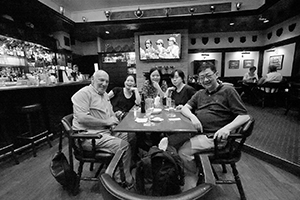 Meeting with friends at the United Services Recreation Club, Kowloon, 7 July 2016