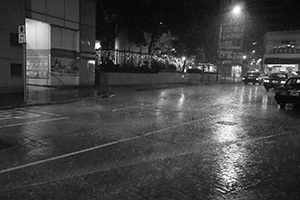 Rain at night, Queen Street, Sheung Wan, 9 July 2016
