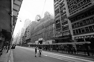 Construction site on Des Voeux Road West, Sheung Wan, 10 July 2016