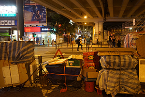 Packed-away stalls and equipment for 'villain-hitting', underneath the Canal Road Flyover, 21 August 2016