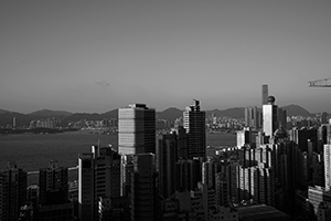 Shek Tong Tsui and Victoria Harbour viewed from the HKU campus, Pokfulam, 22 August 2016