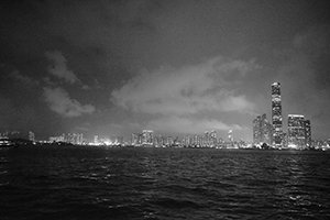 Victoria Harbour and buildings in Kowloon viewed from Sheung Wan, 19 August 2016