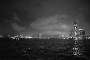 Victoria Harbour and buildings in Kowloon viewed from Sheung Wan, 19 August 2016