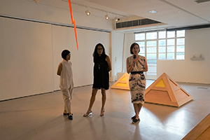 The opening of the exhibition 'Without Trying' by Wong Wai Yin at Spring Workshop, Wong Chuk Hang Road, 20 August 2016