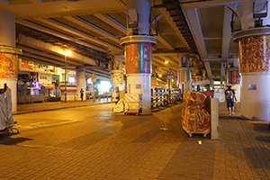 Under the Canal Road Flyover at night, Causeway Bay, 21 August 2016