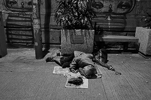 Street sleeper, Ladder Street, Sheung Wan, 15 September 2016