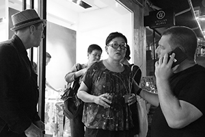 Guests outside Sin Sin Fine Arts, Sai Street, Tai Ping Shan, 10 September 2016
