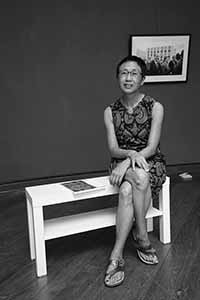 Xu Xi, preparing for the opening of the exhibition 'Interruptions', University Museum and Art Gallery, HKU, 12 September 2016
