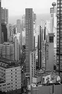 Best Western Hotel and Queen's Road West, Sai Ying Pun, viewed from Sheung Wan, 1 September 2016