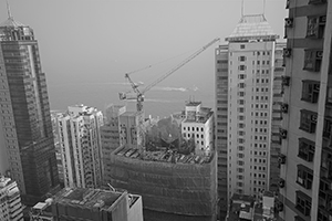 Construction site at 33 Des Voeux Road West, Sheung Wan, 27 September 2016