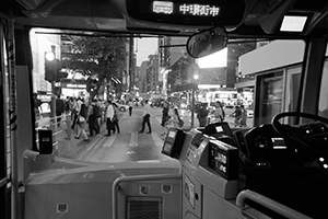 Inside a bus, Des Voeux Road Central, Central, 28 September 2016