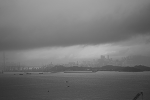 Victoria Harbour and Stonecutters Island viewed from Sheung Wan, 2 September 2016