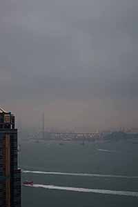 Stonecutters Bridge and Stonecutters Island viewed from Sheung Wan, 3 September 2016
