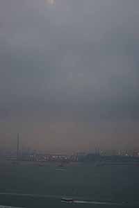 Stonecutters Bridge and Stonecutters Island viewed from Sheung Wan, 3 September 2016