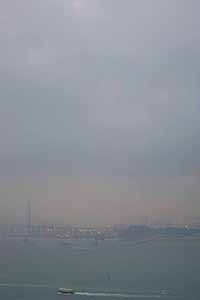 Stonecutters Bridge and Stonecutters Island viewed from Sheung Wan, 3 September 2016