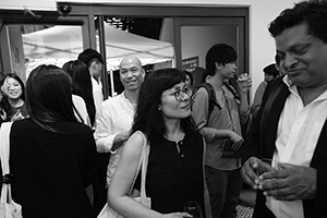 Tina Pang, at the opening of 'Tsang Kin Wah: Nothing', M+ Pavilion, West Kowloon Cultural District,  8 September 2016