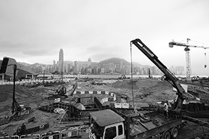 Construction on the West Kowloon Cultural District site, 21 December 2016