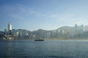 Victoria Harbour from Tsim Sha Tsui, 2 January 2017
