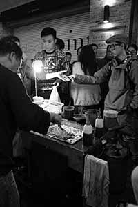 A Lunar new year street food stall, Mongkok, 28 January 2017