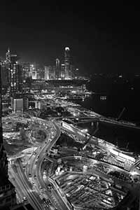 Construction related to the MTR Shatin to Central link viewed from the Excelsior Hotel, Causeway Bay, Hong Kong Island, 27 March 2017