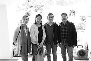 Jane Debevoise (left) with Oscar Ho (right) and his family, United Services Recreation Club, Kowloon, 23 April 2017