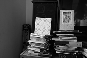 Domestic interior with birthday cards, CDs and DVDs, Sheung Wan, 19 May 2017