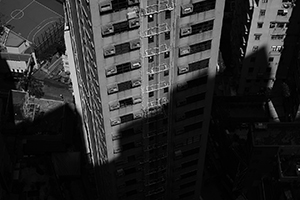 Light and shadow on buildings, Sheung Wan, 11 July 2017