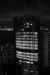 Night view of a new building at 33 Des Voeux Road West, Sheung Wan, 15 July 2017