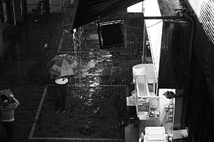 Street scene in rainy weather, Sheung Wan, 17 July 2017