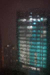 View through a window in rainy weather, Sheung Wan, 17 July 2017