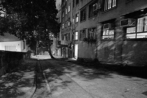 Street scene at night, Tai Ping Shan, Hong Kong Island, 2 September 2017
