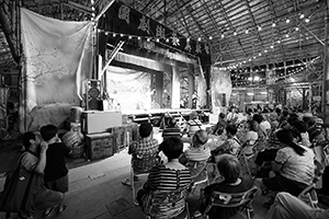 A matshed theatre for Chinese opera during the Hungry Ghost Festival, near the Sun Yat Sen Memorial Park, Sheung Wan, 14 September 2017