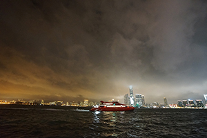 Victoria Harbour in cloudy weather, 12 November 2017