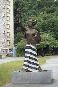 Replica of the Goddess of Democracy statue on the campus of the Chinese University of Hong Kong, 26 November 2017