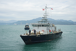 Marine police vessel, in waters off the North East New Territories, 26 November 2017