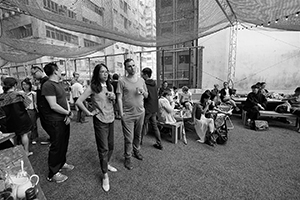 Guests at an exhibition opening, Spring Workshop, Wong Chuk Hang, 4 November 2017