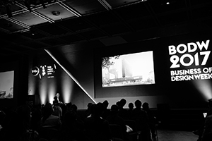 Jacques Herzog giving a talk about Herzog and de Meuron's projects in Hong Kong, Business of Design Week 2017, Convention and Exhibition Centre, Wanchai, 7 December 2017