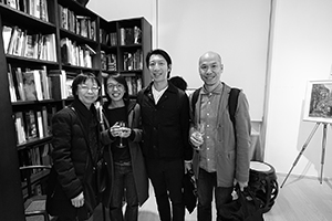 Guests at the exhibition opening of 'Living in Compassion: The Art of Chu Hing Wah', Hanart TZ Gallery, Pedder Street, Central, 8 December 2017