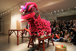 Muted Lion Dance, a performance art piece by Samson Young, Spring Workshop, Wong Chuk Hang, 10 December 2017