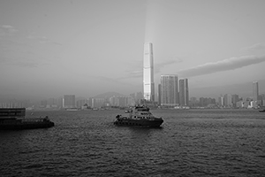 View of Victoria Harbour with ICC, 18 January 2018