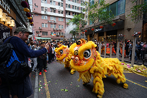 Lion dance, Minden Avenue, Tsim Sha Tsui, 9 February 2019