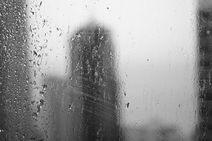 Raindrops on a window, Sheung Wan, 18 February 2019