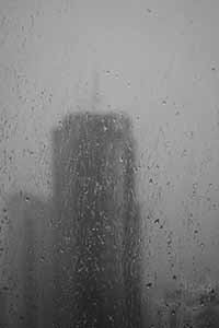 Rain on a window, Sheung Wan, 18 February 2019