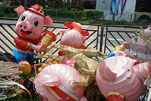 Lunar New Year decorations awaiting disposal, Shek Kip Mei, 19 March 2019