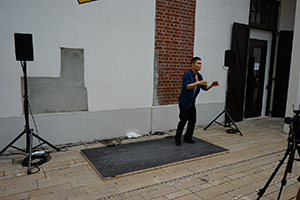 Dancer performing, Tai Kwun, Central, 3 March 2019