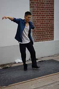 Dancer performing, Tai Kwun, Central, 3 March 2019